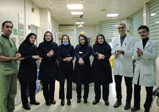 مسئولان بیمارستان فارابی الگوی عملی بهداشت دست می شوند 